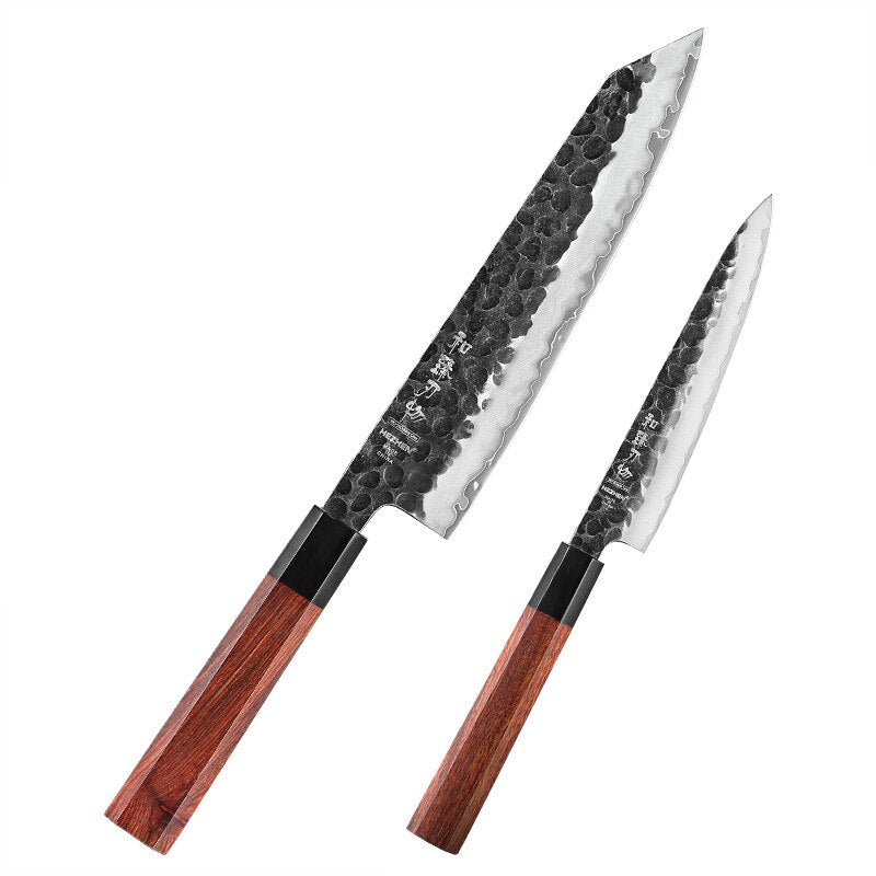 HEZHEN 1-4PC Kitchen Knife Set Slicing Stainless Steel Composite Steel Chef Santoku Nakiri Utility Rosewood Handle Gift Box
