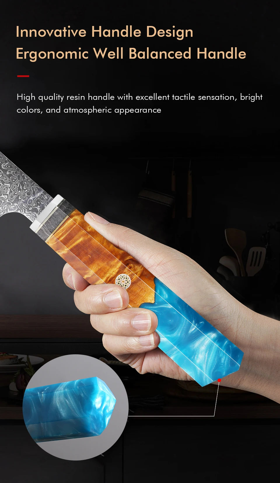 7-inch Japanese Santoku Knife 67 Layer Damascus Steel