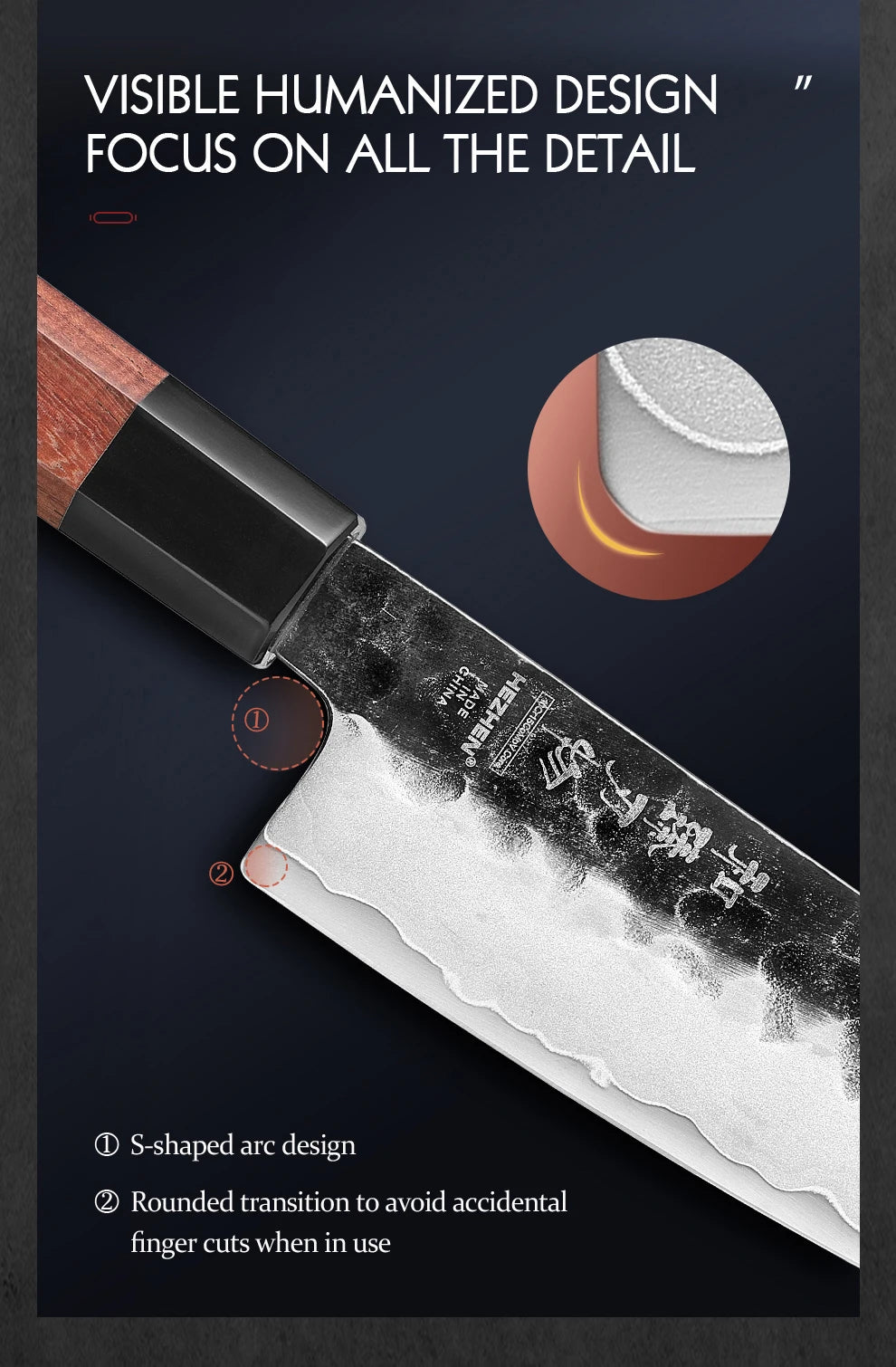 5.5 Inch Santoku Knife Three-layer Composite Steel Stainless Steel Red Wood Handle Kitchen Cooking Knives