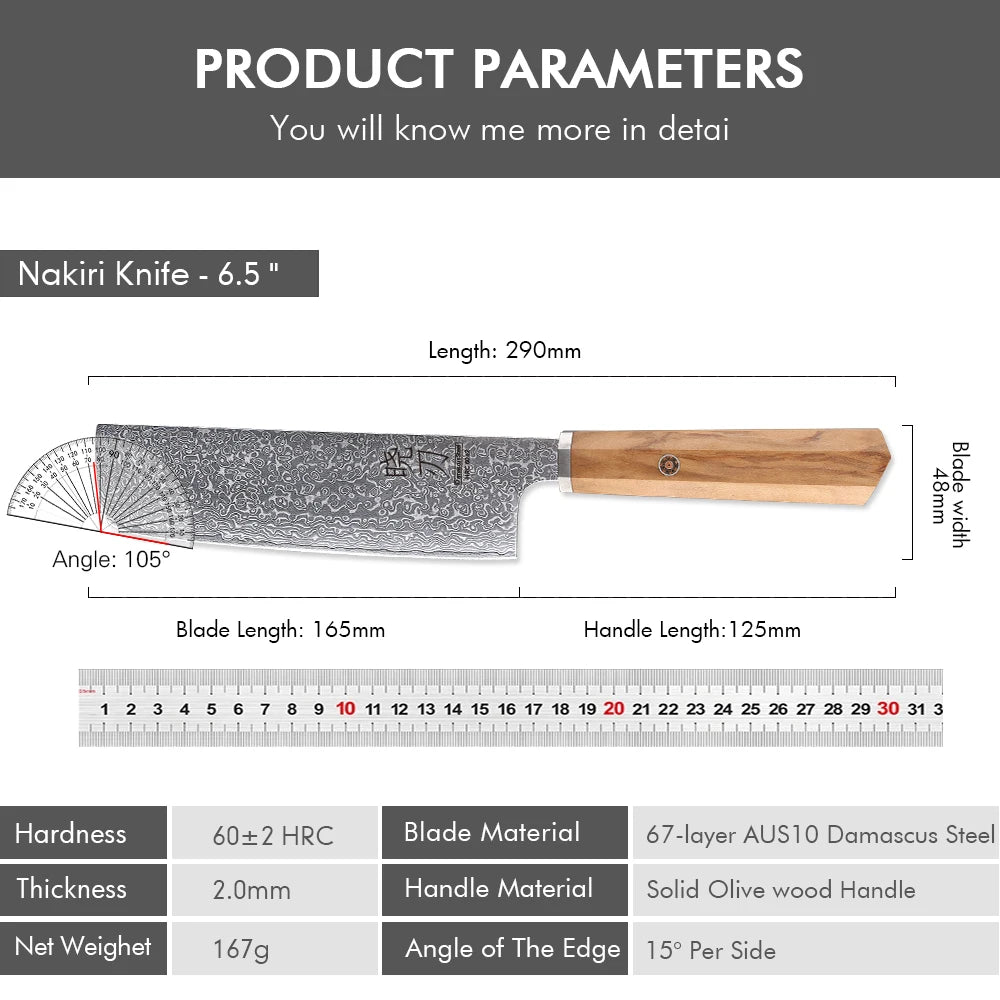 6.5-inch Japanese Nakiri Knife