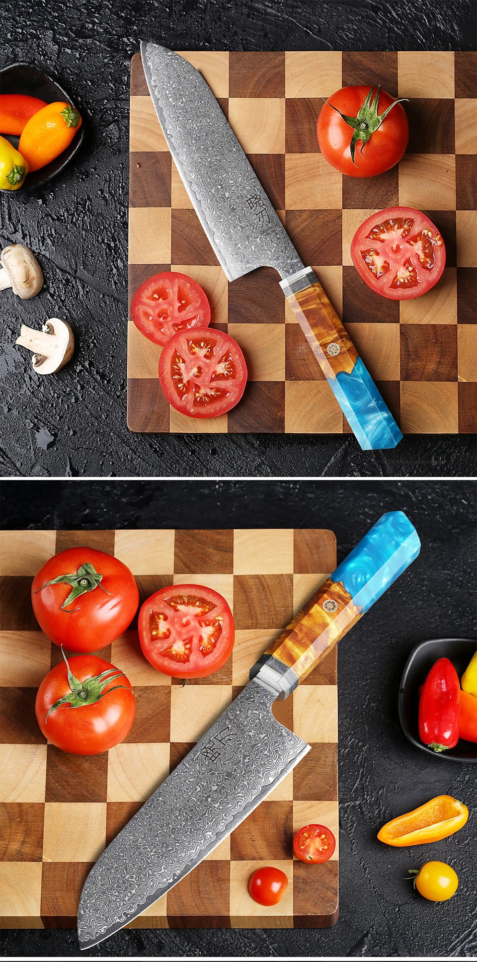 7-inch Japanese Santoku Knife 67 Layer Damascus Steel
