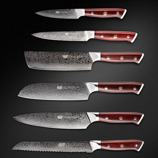 Damascus Six-piece Knife Set