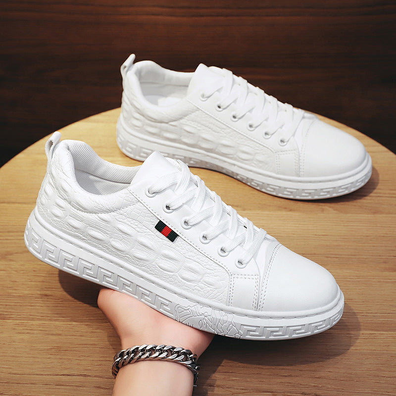 Men's Alligator Embossed Board Shoes Fashion Chef Fashion Round Head