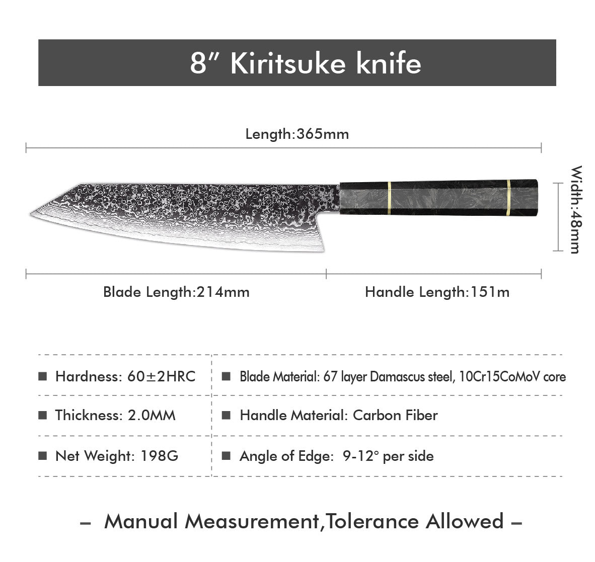 ChefSwords 8inch Kiritsuke Knife
