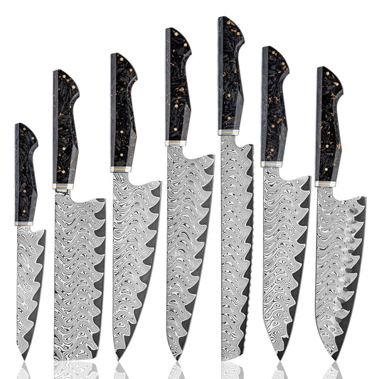 Chefswords 67 Layers Damascus Steel Chef Kitchen Knives Sets 7PCS