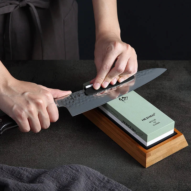 Chefswords Kitchen Knife Sharpener Grinding Stone with Angle Guide