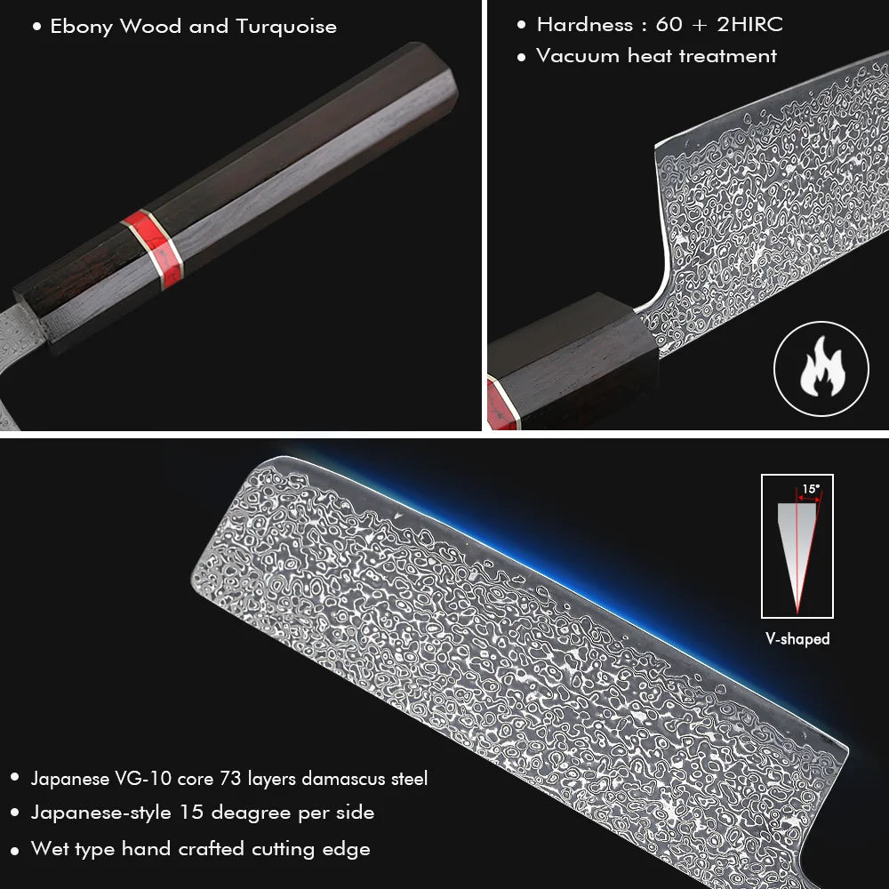 TURWHO 6.5" Japanese Nakiri Knife