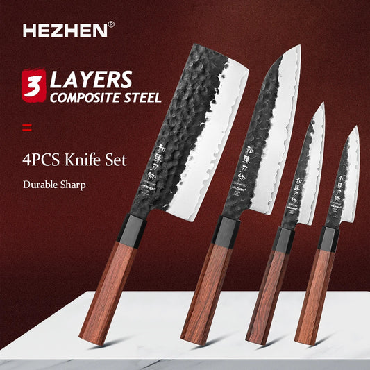 HEZHEN 1PC-4PC Kitchen Knife Set