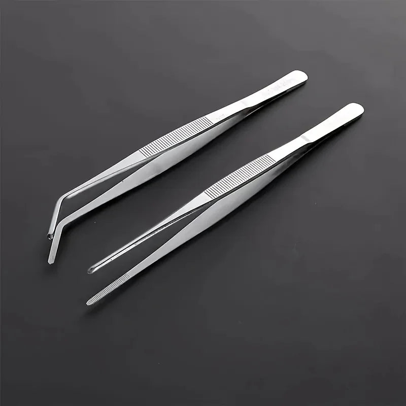 2pcs Professional Stainless Steel Kitchen Tweezers