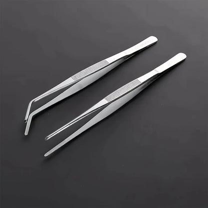 2pcs Professional Stainless Steel Kitchen Tweezers