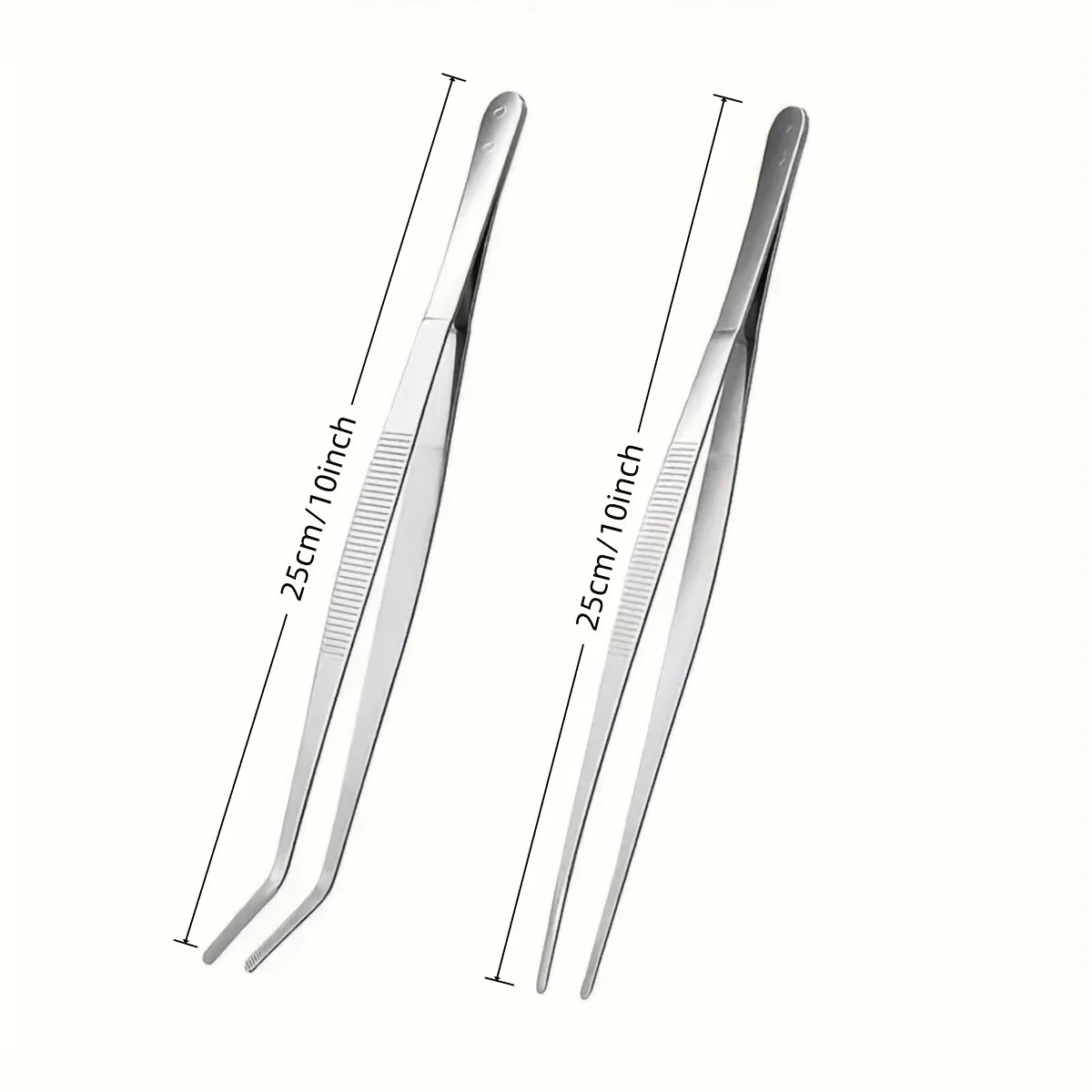 2pcs Professional Stainless Steel Kitchen Tweezers