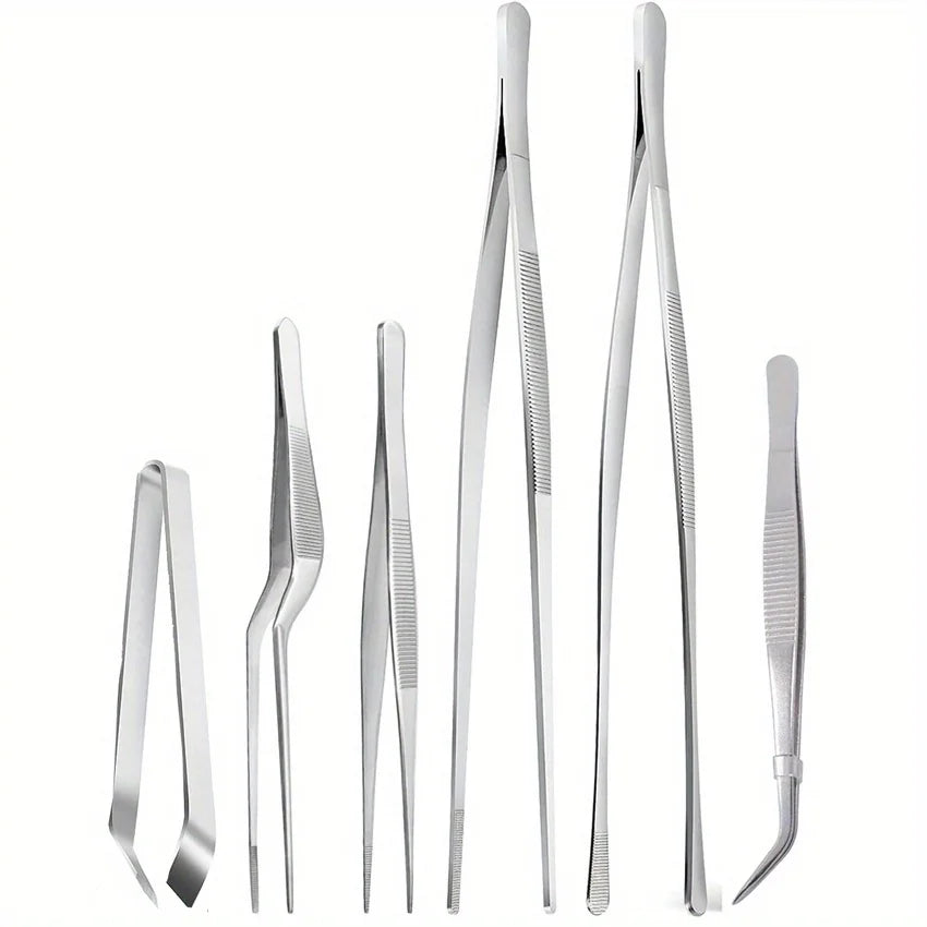6 PCs/Pack Stainless Steel Kitchen Tweezers Set