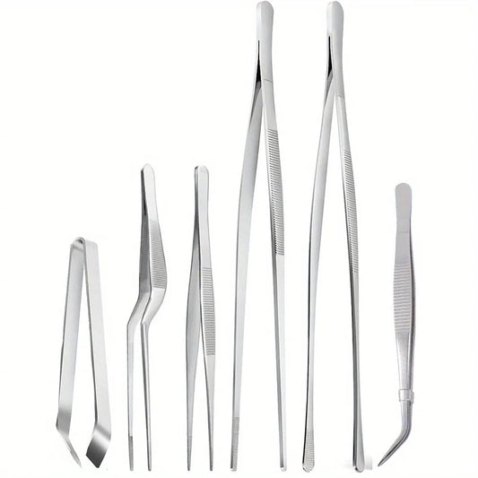 6 PCs/Pack Stainless Steel Kitchen Tweezers Set