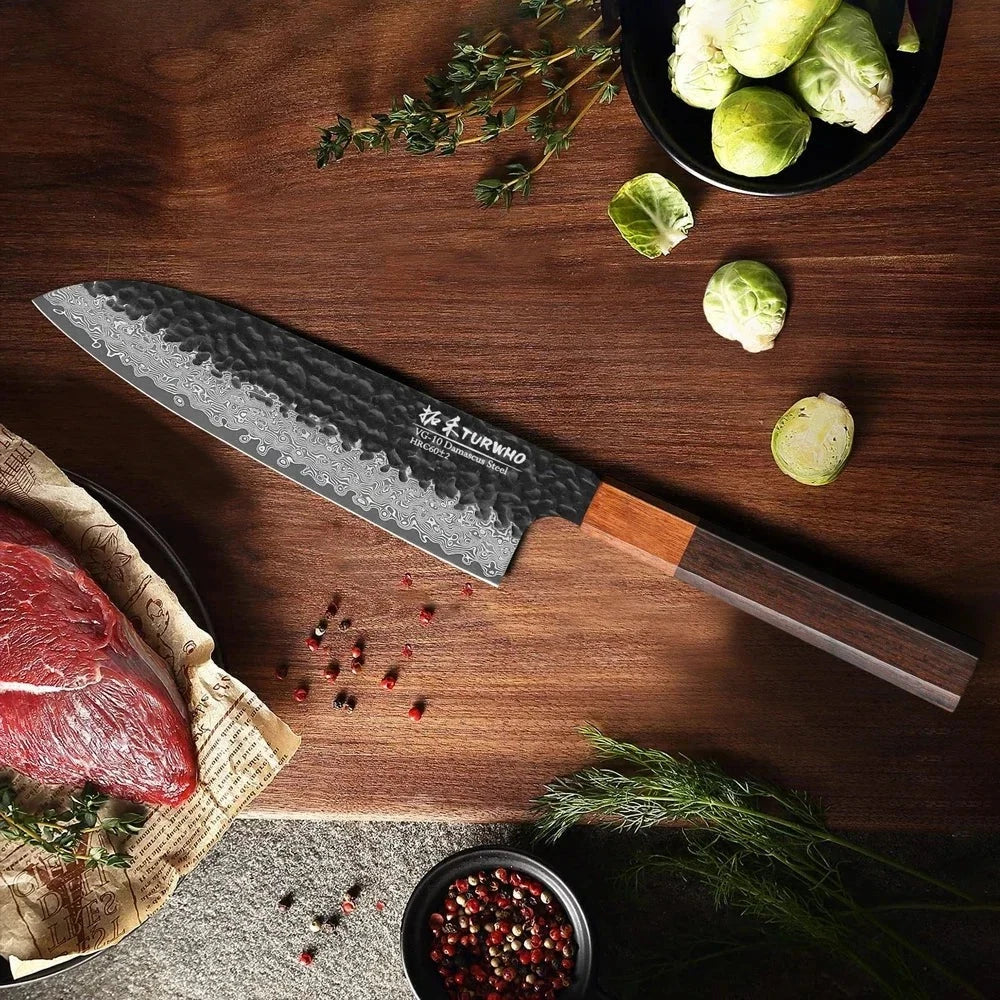 Chefswords 7-inch Santoku Knife Damascus Steel