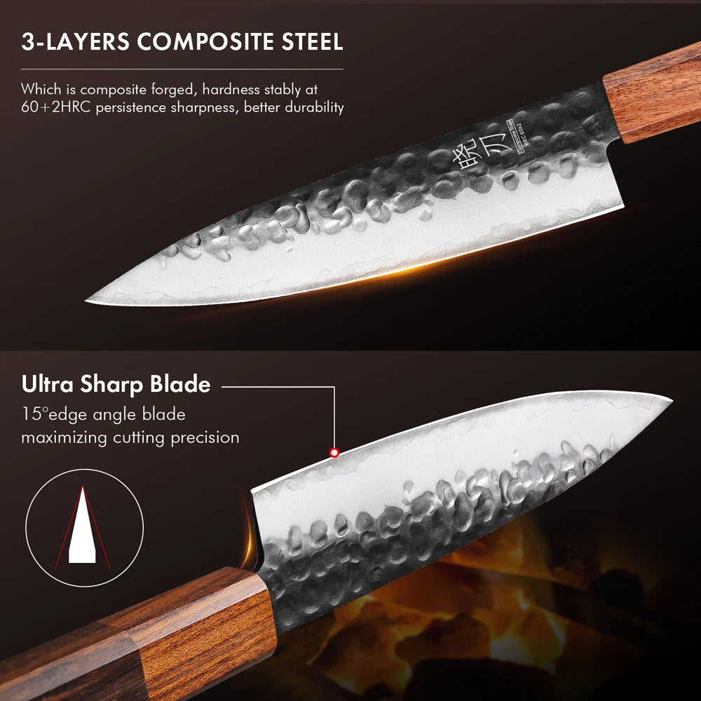 Chefswords 5.5-inch Kitchen Utility Knife 3 Layer Composite Steel