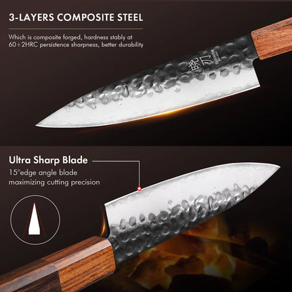 Chefswords 5.5-inch Kitchen Utility Knife 3 Layer Composite Steel