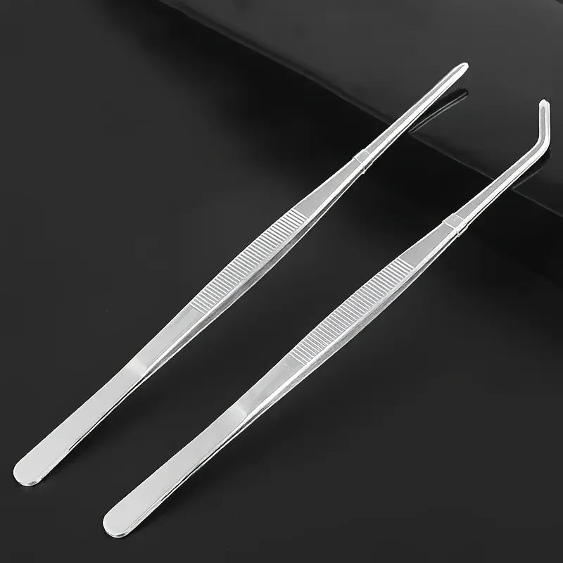 2pcs Professional Stainless Steel Kitchen Tweezers