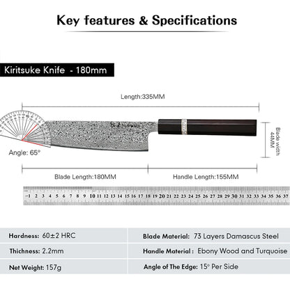 TURWHO 7 Inch Kiritsuke Knife
