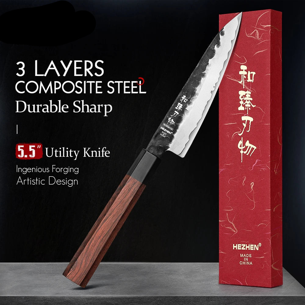Chefswords 5.5 Inches Utility Knife Rosewood Handle With Gift Box