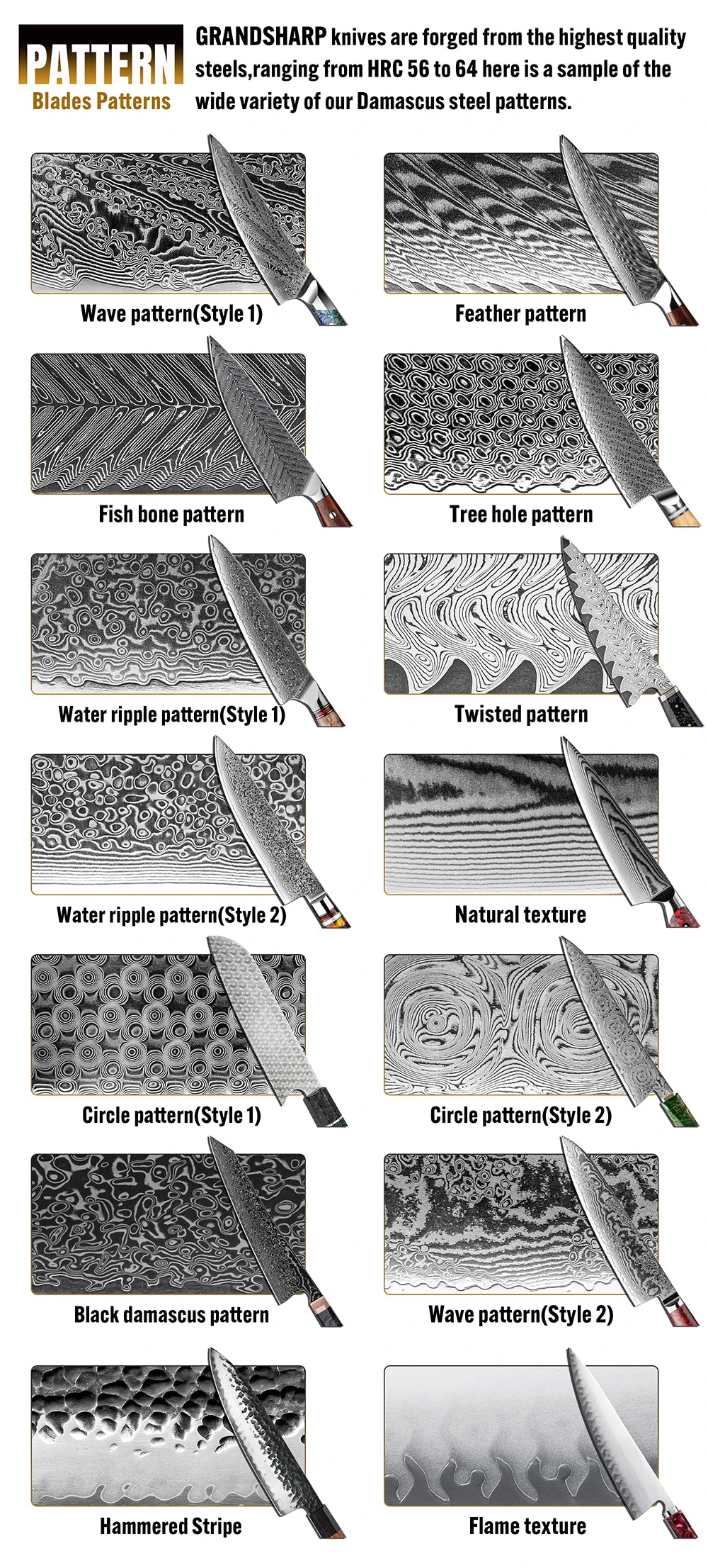 Chefswords 1-6Pcs Damascus Steel Knife Set
