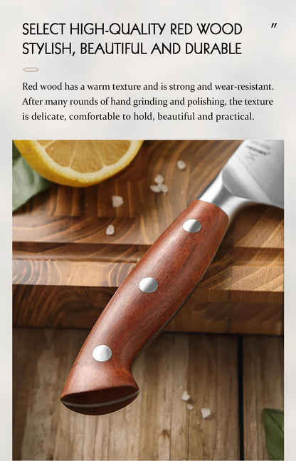 HEZHEN 1PC Or 4PC Steak Knife Set 1.4116 steel Red Wood Handle Cook Tools Core Blade Kitchen Knife Accessories Box Packing