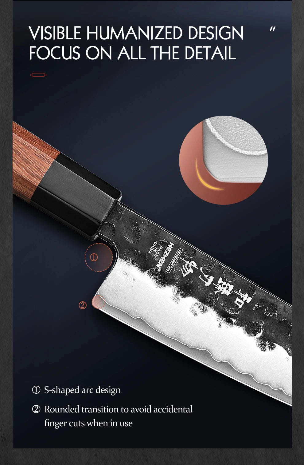 5.8 Inch Bunka Knife Three-layer Composite Steel Stainless Steel Red Wood Handle Kitchen Cooking Utility Chef Knives