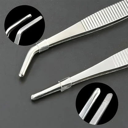 2pcs Professional Stainless Steel Kitchen Tweezers