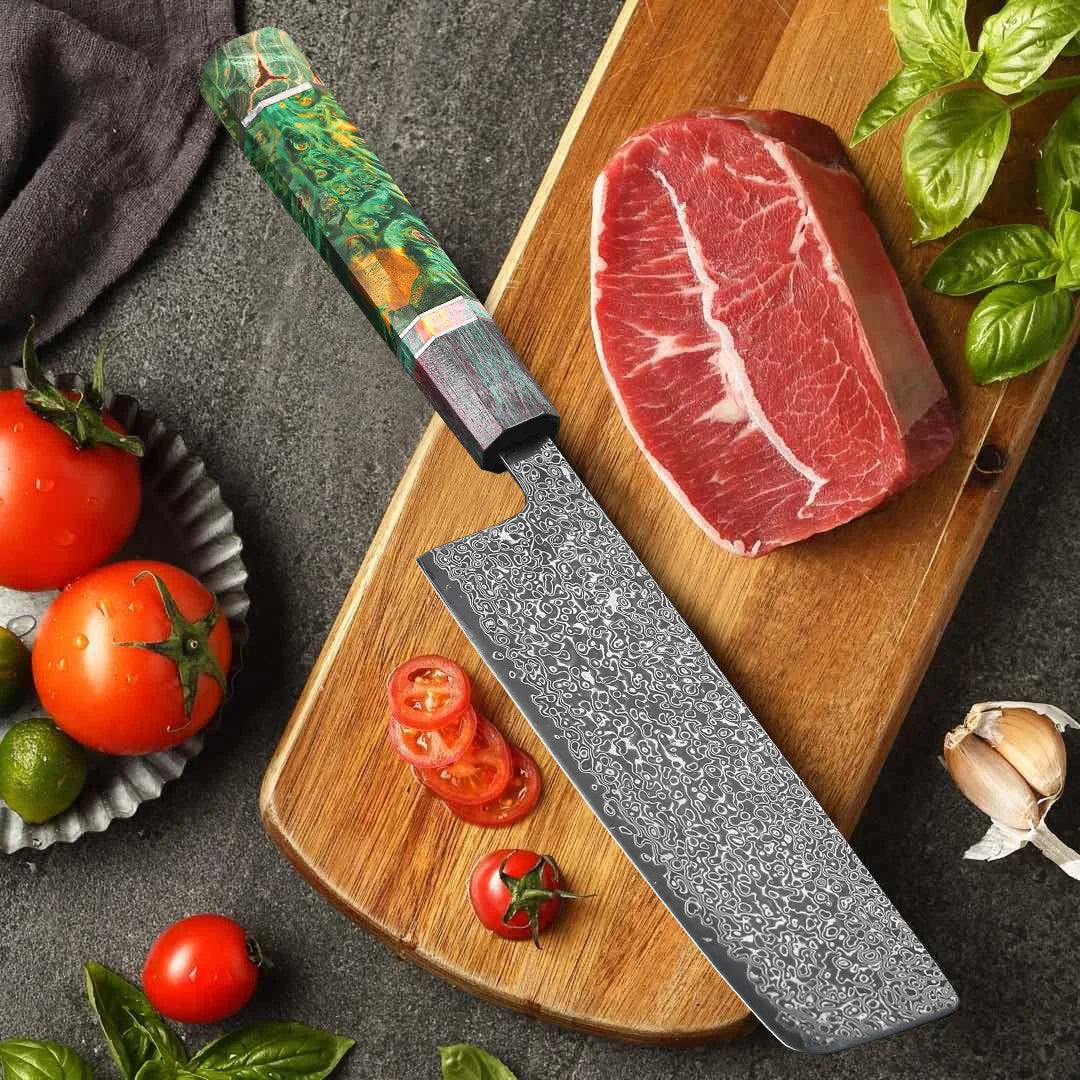 Chefswords 7” Damascus Steel Nakiri Knife
