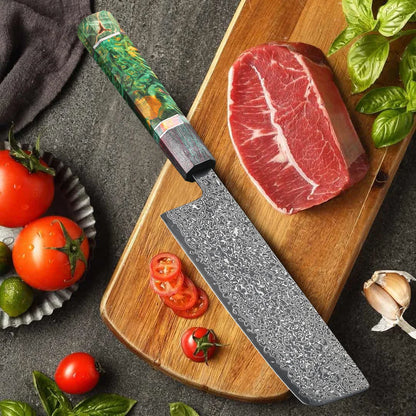 Chefswords 7” Damascus Steel Nakiri Knife