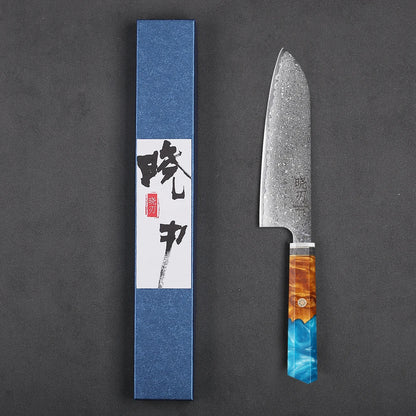 7-inch Japanese Santoku Knife 67 Layer Damascus Steel
