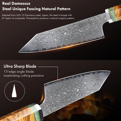 Chefswords 5" Utility Knife 67 Layer AUS10 Damascus Steel Chef Knife