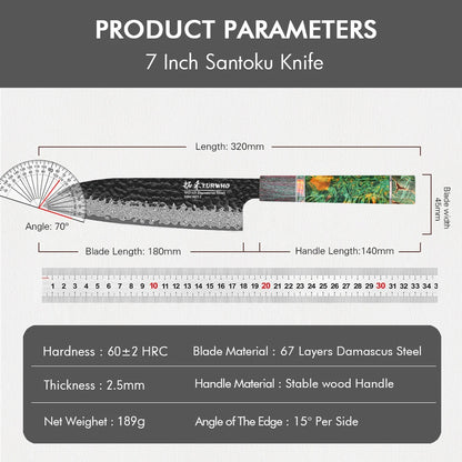 Chefswords 7-inch Hand Forged Santoku Knife
