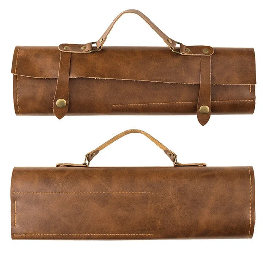 New Kitchen Knife Storage Bag Portable Genuine Leather Case