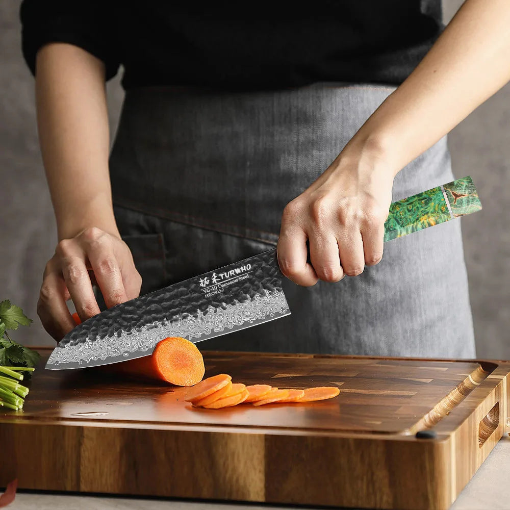 Chefswords 7-inch Hand Forged Santoku Knife