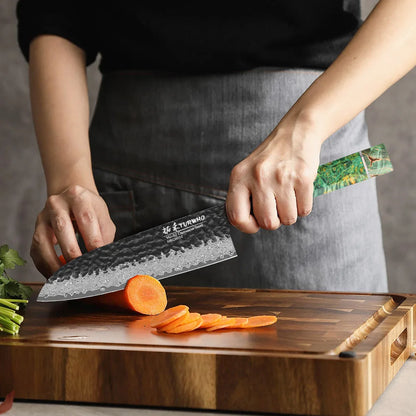 Chefswords 7-inch Hand Forged Santoku Knife