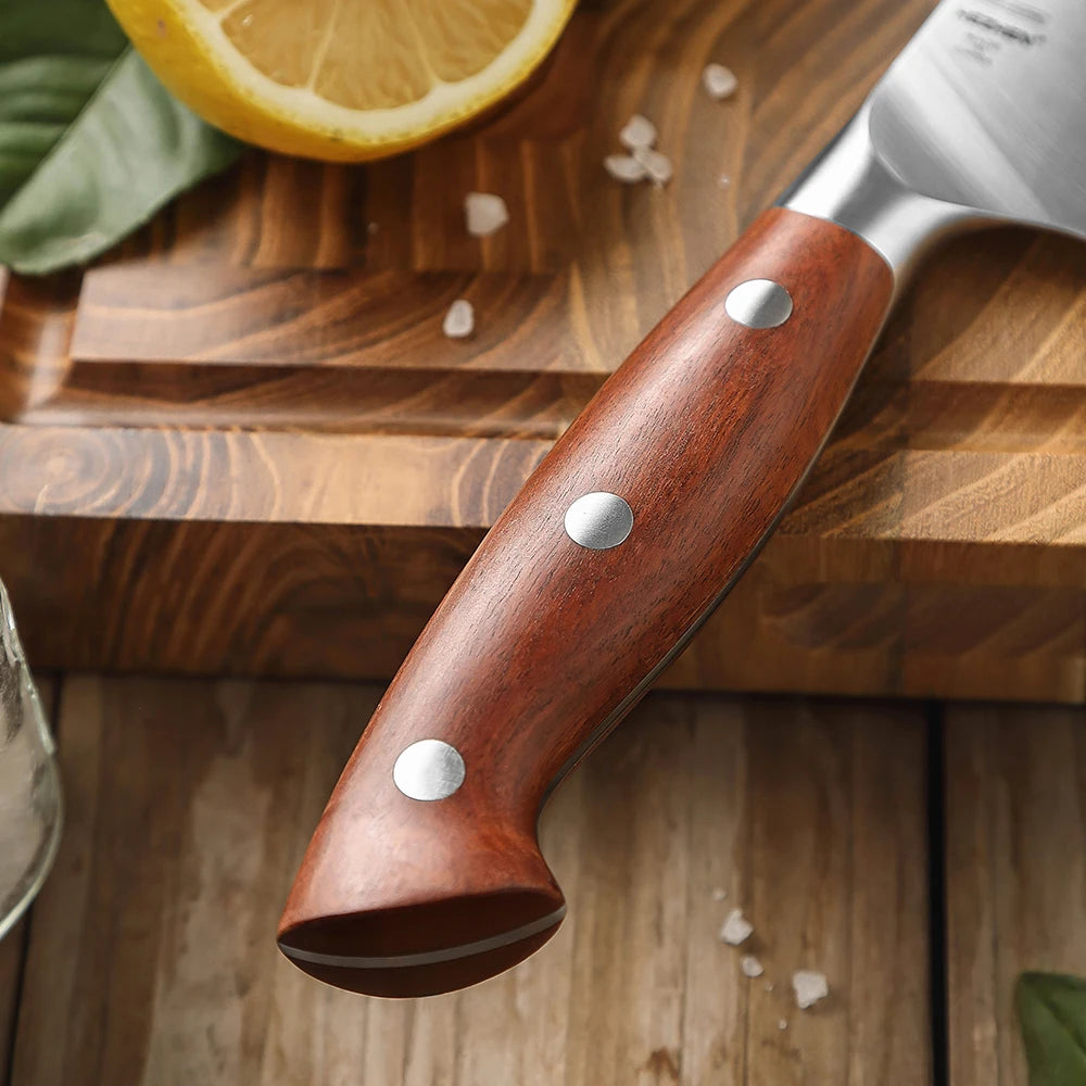 HEZHEN 1PC Or 4PC Steak Knife Set 1.4116 steel Red Wood Handle Cook Tools Core Blade Kitchen Knife Accessories Box Packing