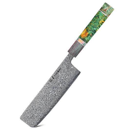 Chefswords 7” Damascus Steel Nakiri Knife