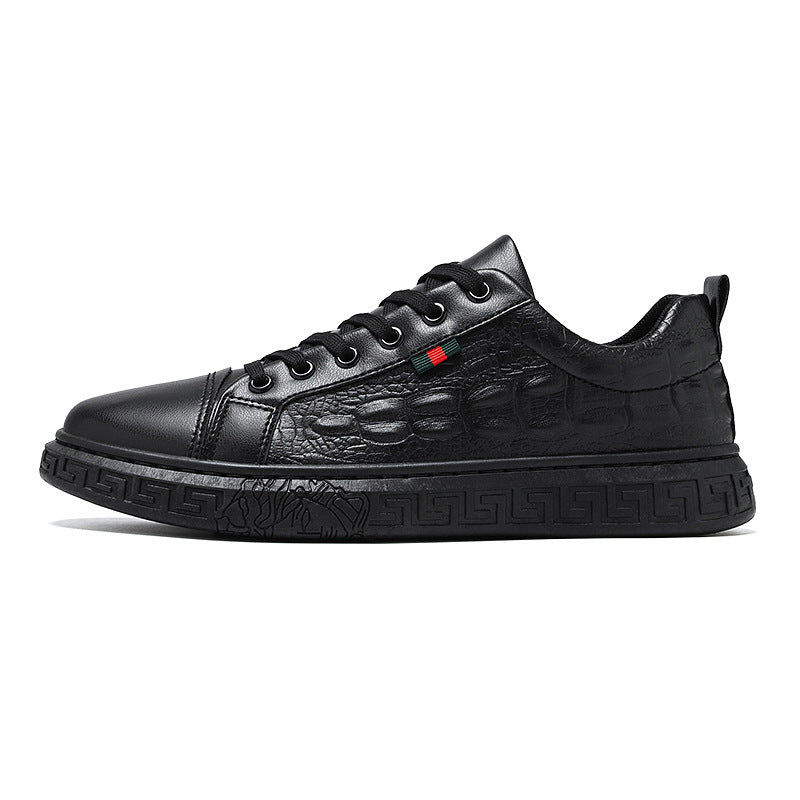 Men's Alligator Embossed Board Shoes Fashion Chef Fashion Round Head