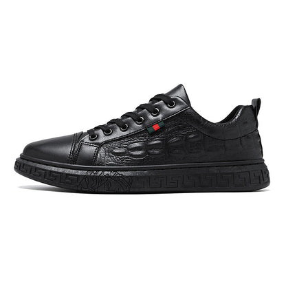 Men's Alligator Embossed Board Shoes Fashion Chef Fashion Round Head