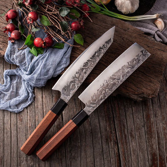 Ebony Kitchen Knife Handmade Stainless Carbon Steel